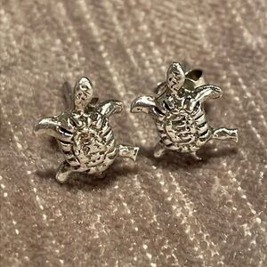 Sterling Silver 925 Turtle Earrings